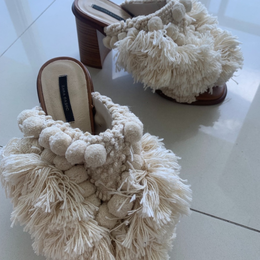 ZARA bohemian heeled mules